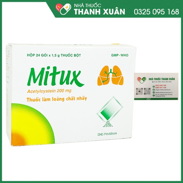 Mitux 200 - Trị Viêm phế quản, viêm khí phế quản, viêm phế quản phổi cấp và mãn tính